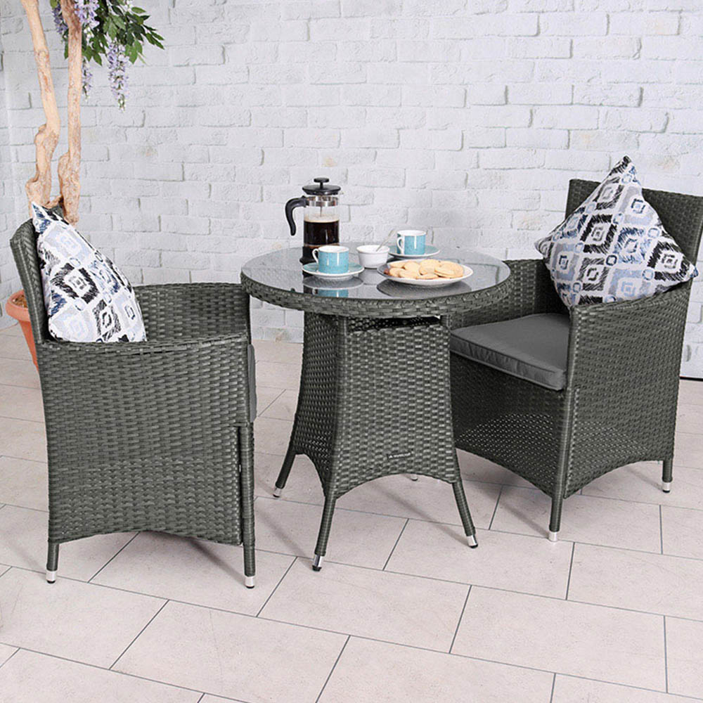 Royalcraft Nevada 2 Seater Round Bistro Set Grey Image 1