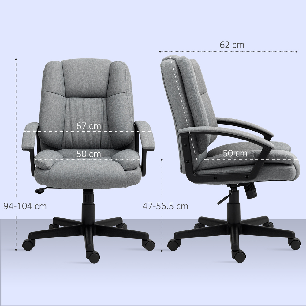 Portland Grey Swivel Mid Back Executive Office Chair Image 9