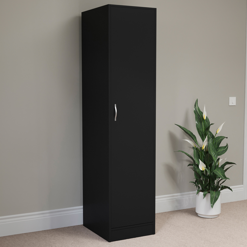 Vida Designs Riano Single Door Black Wardrobe Image 1