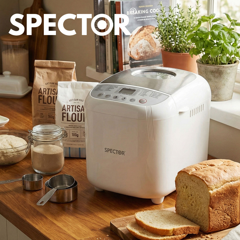Spector BM2004-UK 19-in-1 Non-Stick Stainless Steel Automatic Bread Maker Machine 600W Image 8