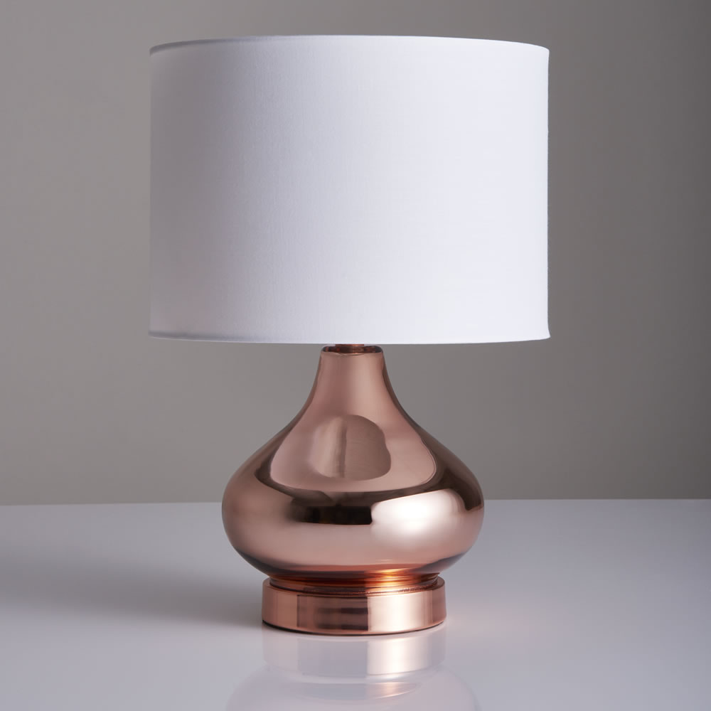 Wilko Copper Effect Table Lamp Image 1