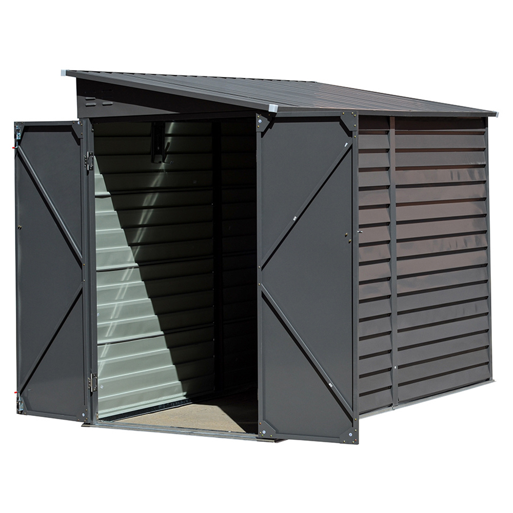 Living and Home 4.6 x 9ft Grey Steel Garden Storage Shed Image 4