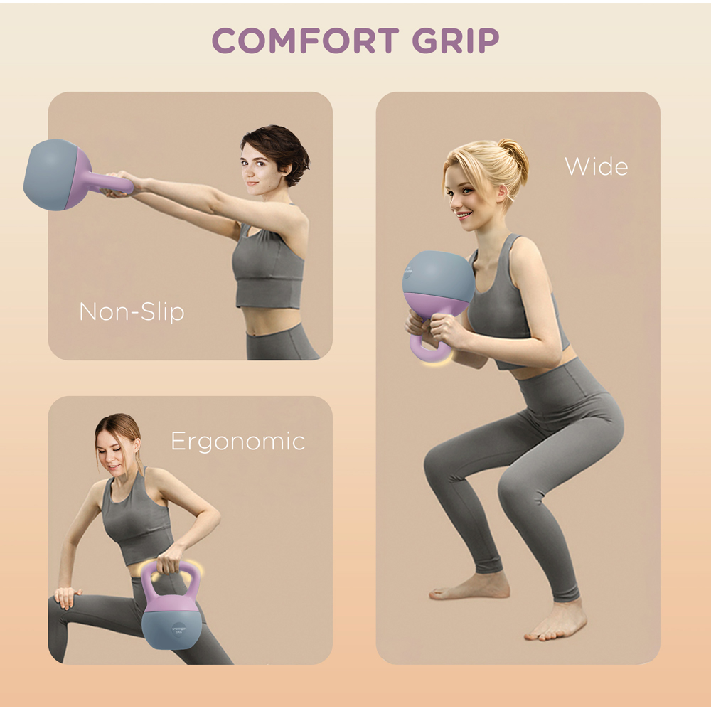 SPORTNOW Purple and Grey Kettlebell 8kg Image 7