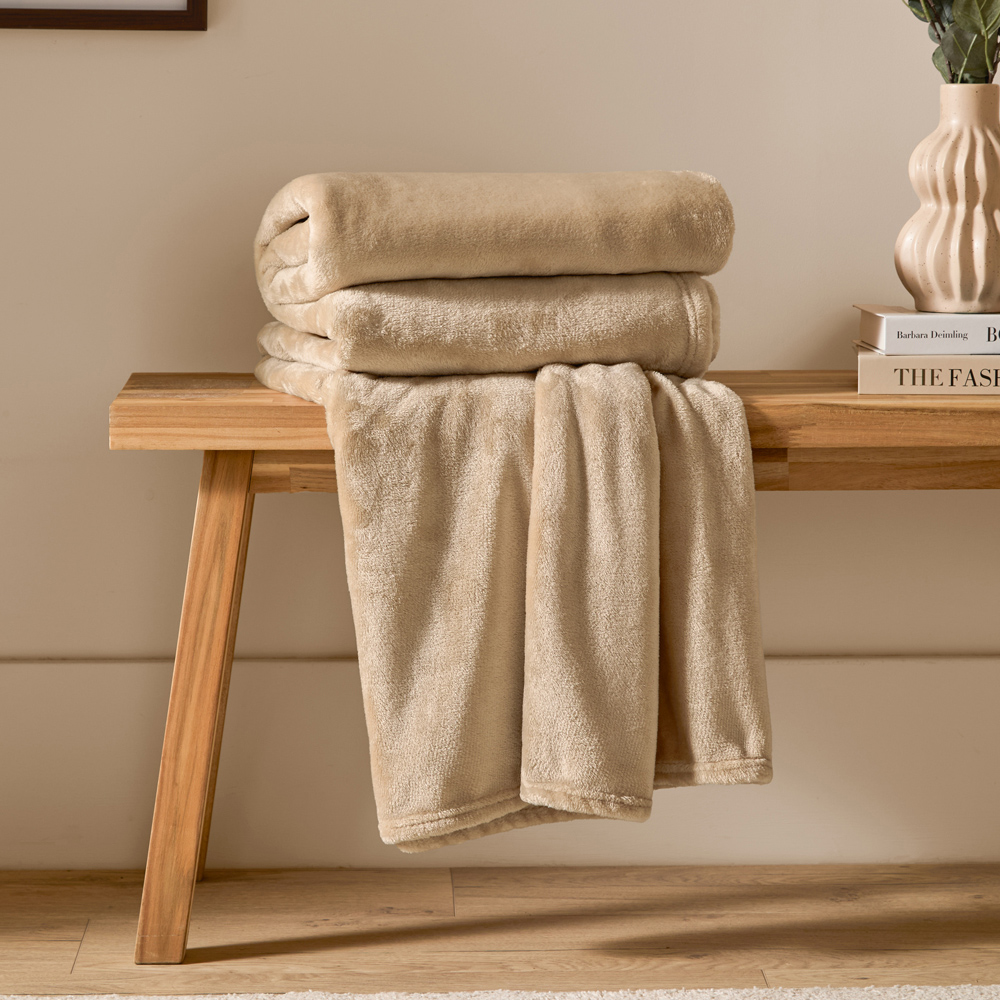 Furn Harrow Natural Fleece Throw 140 x 180cm Image 5