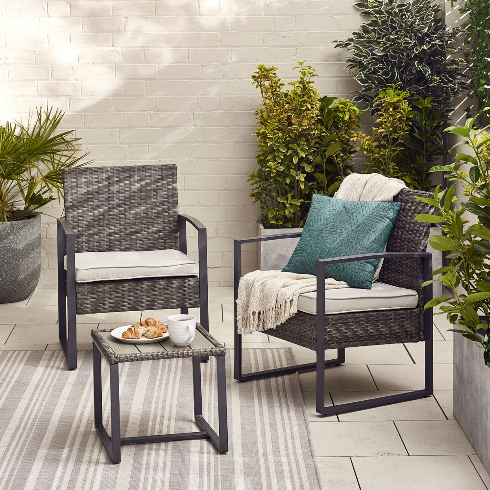 Furniturebox Seville 2 Seater Bistro Set Grey Image 7