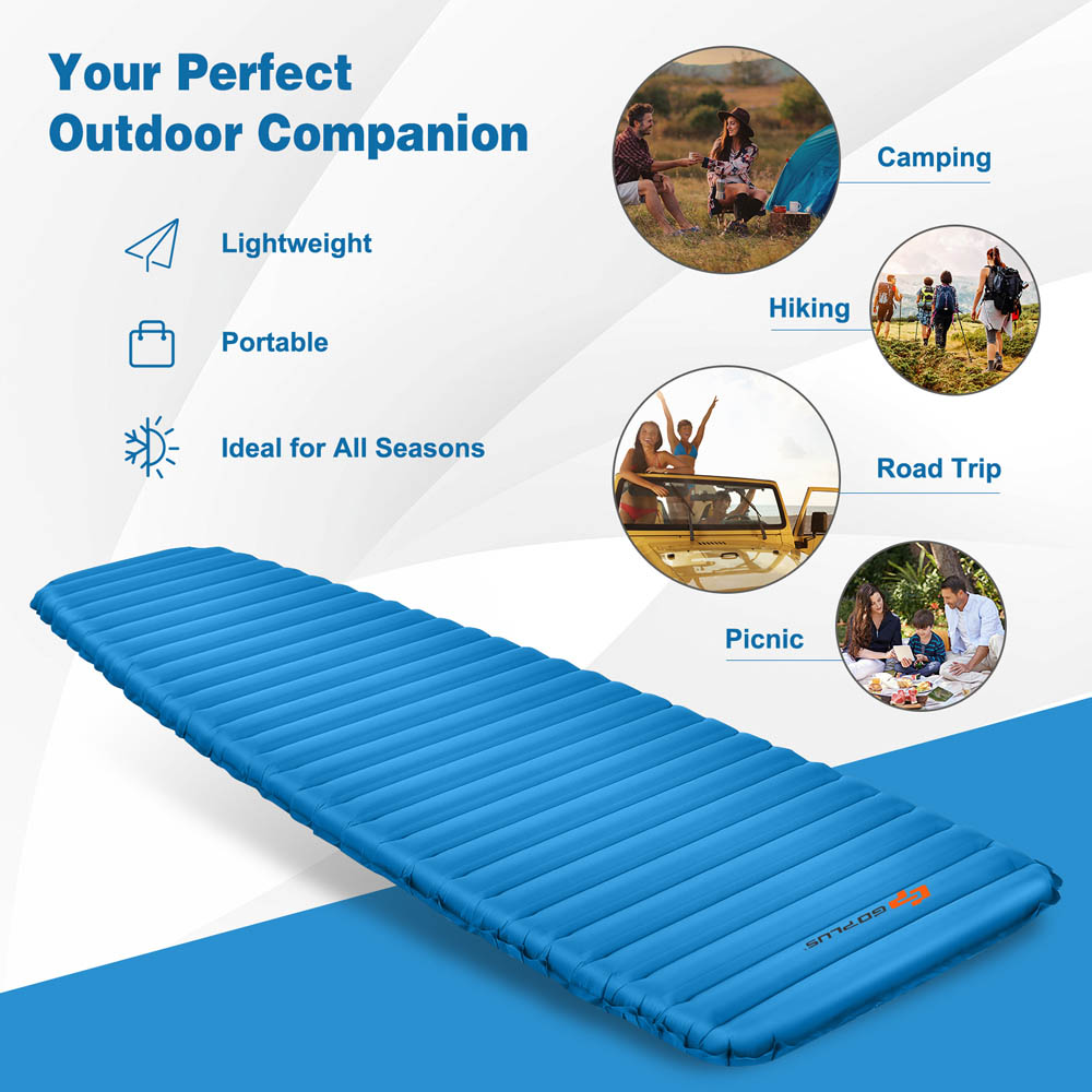 Costway Blue Inflating Camping Mat Image 7