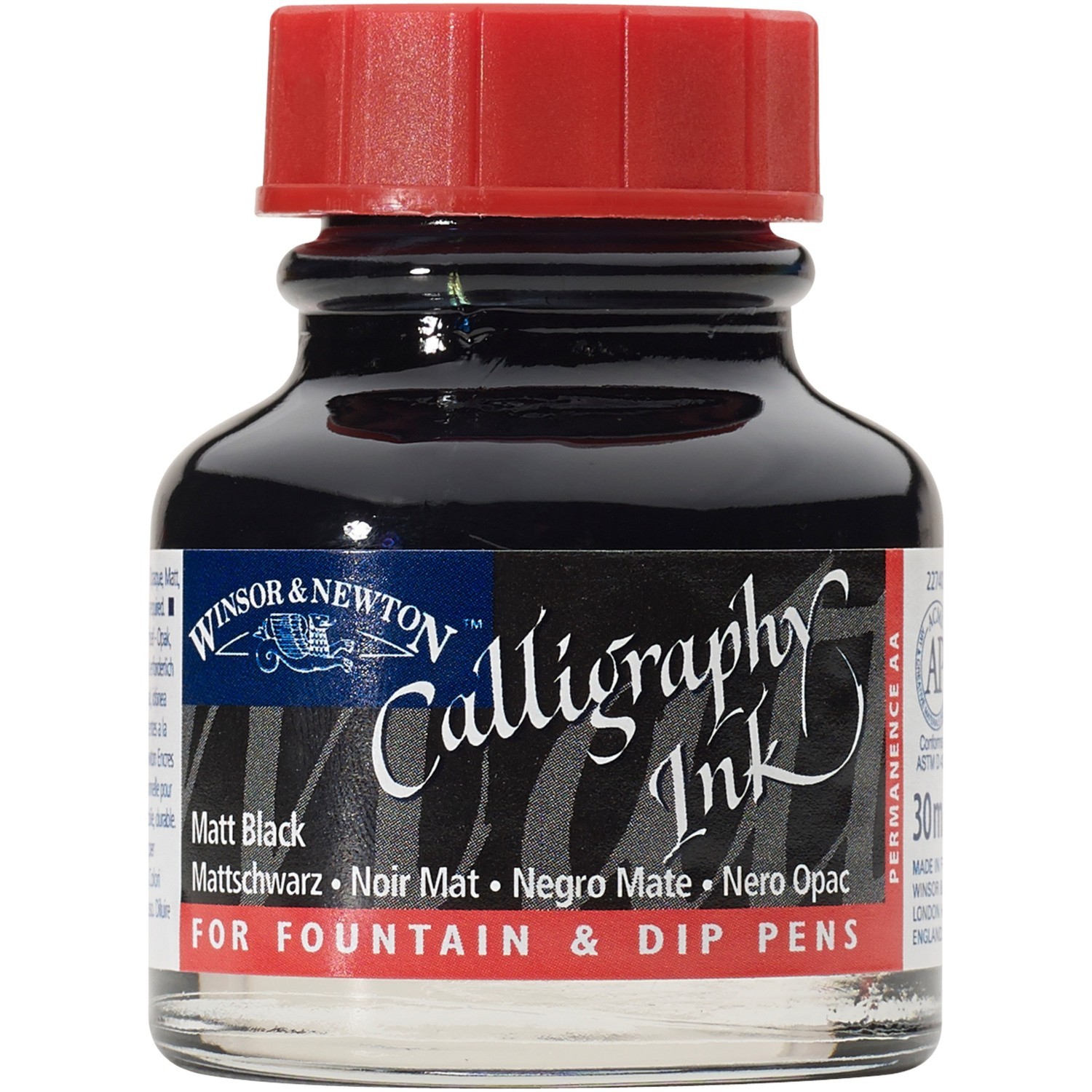 Winsor and Newton 30ml Calligraphy Ink - Black Image 1