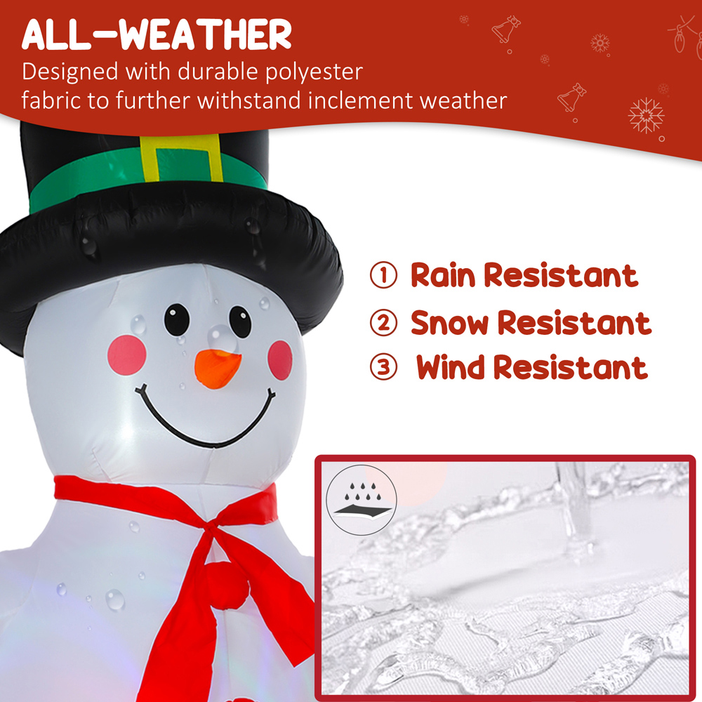 Everglow Christmas Blow Up Inflatable Snowman Decoration with Built-in LEDs 7.8ft Image 7