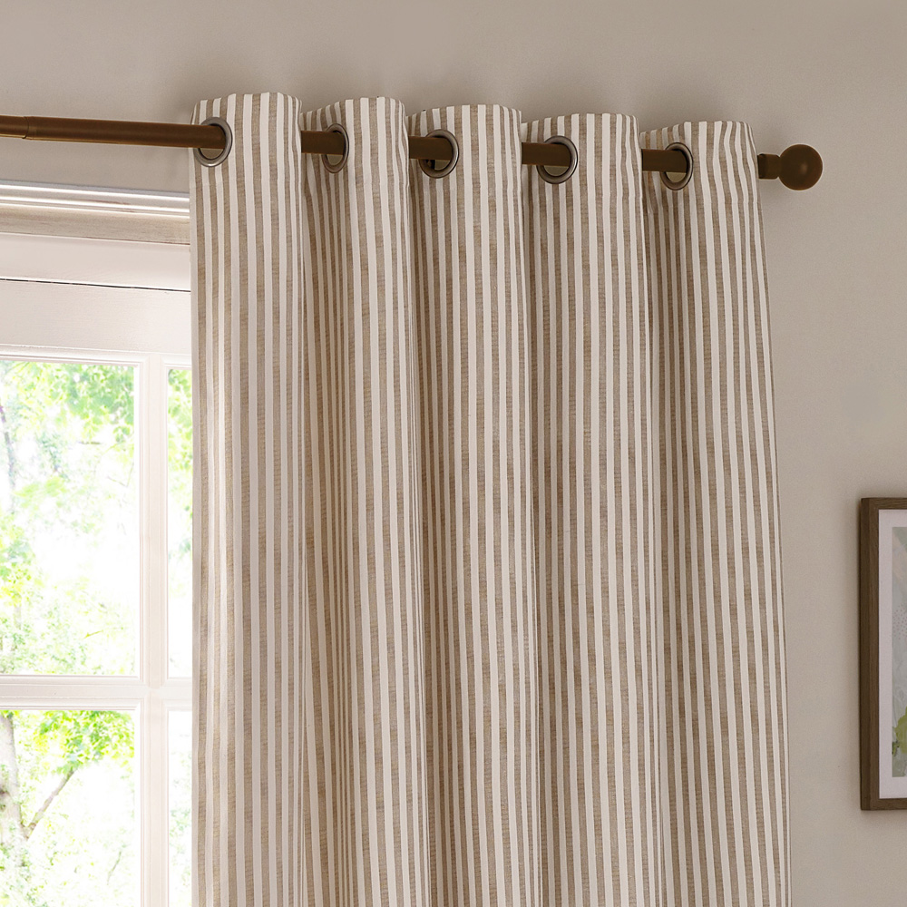 Yard Hebden Natural Cotton Blackout Eyelet Curtains 117 x 183cm Image 4
