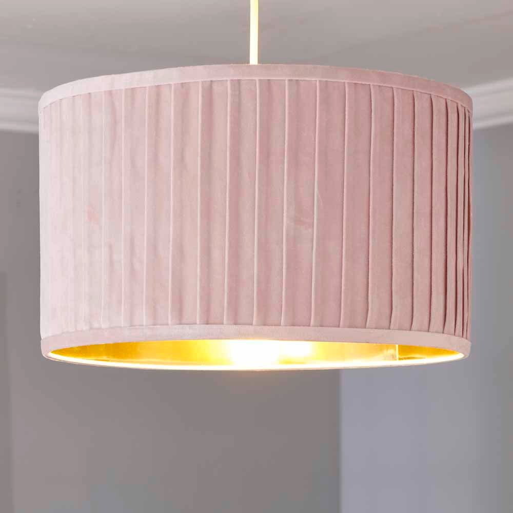 Blush Pink Velvet Light Shade Ceiling Pendant Lamp Shade NEW 