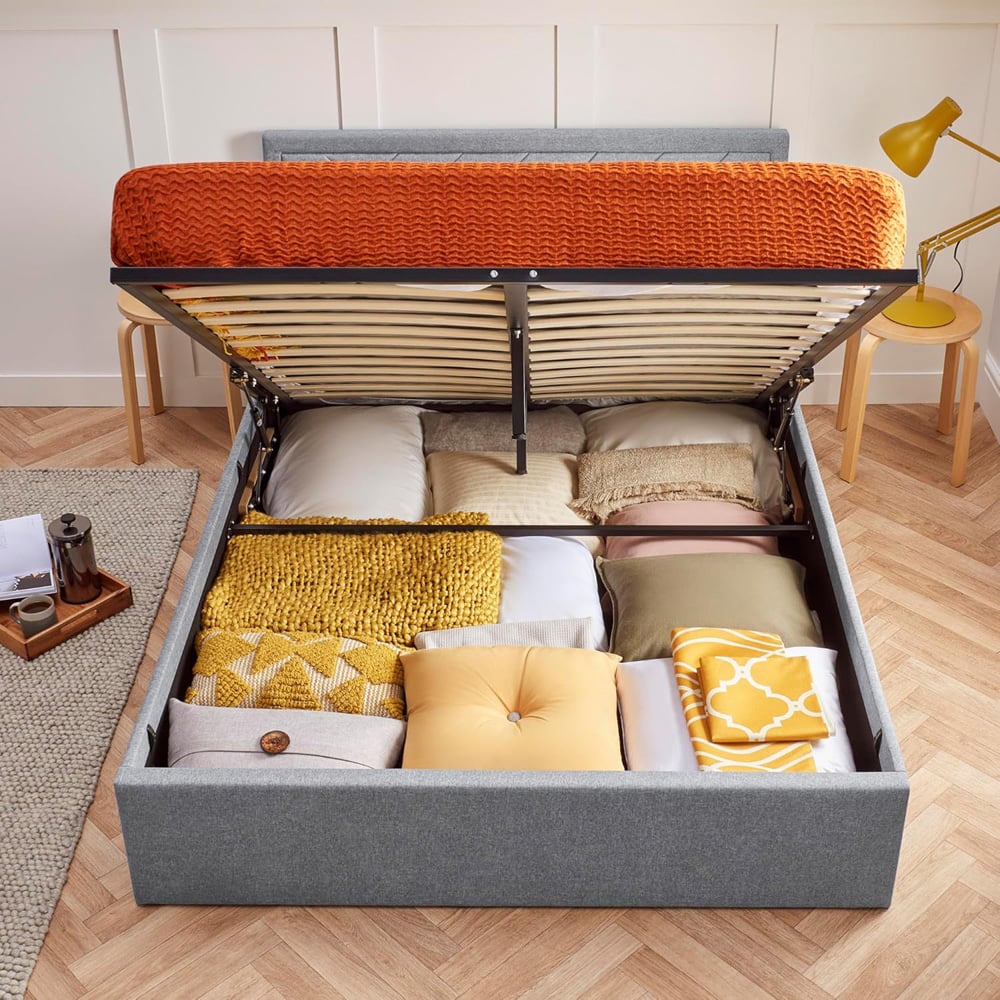 Home Treats King Size Grey Etched Bed Frame Image 4