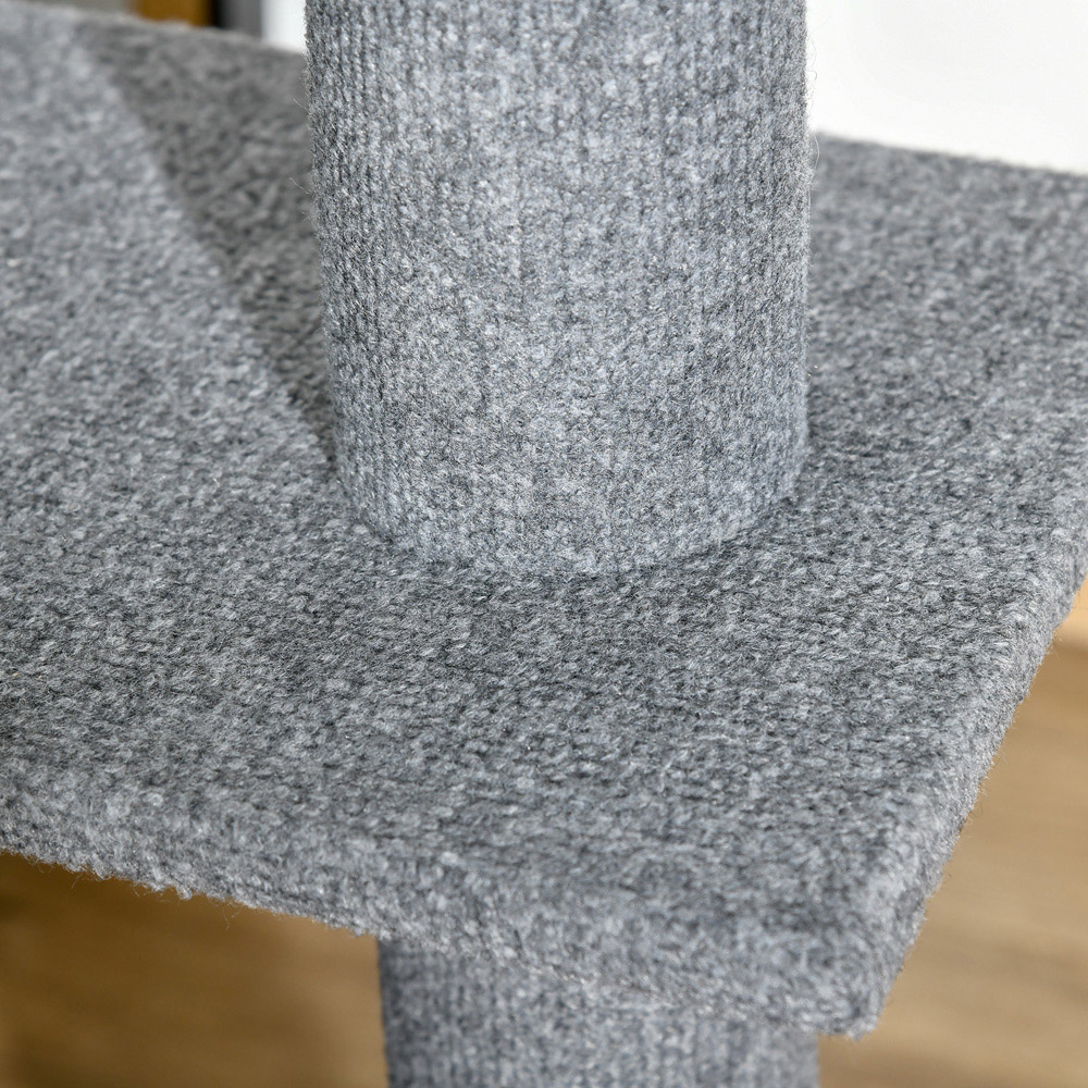 PawHut 260cm Grey Floor To Ceiling Cat Tree Kitten Tower Image 3