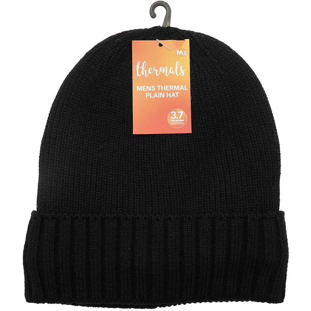 Mens Assorted Thermal Plain Hat - Black / Grey / Navy Image 9
