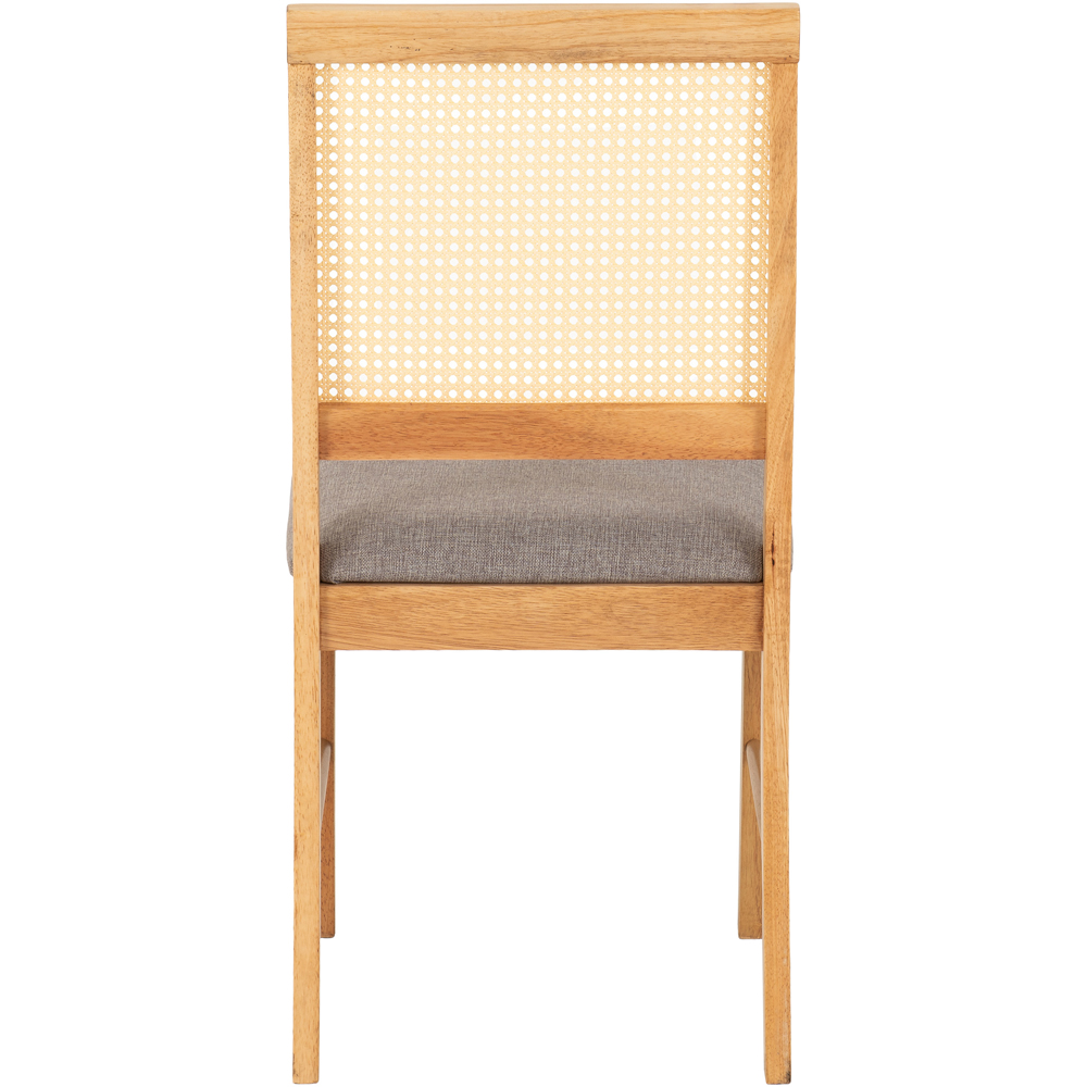 Seconique Ellis Set of 2 Grey Fabric Oak Effect Dining Chair Image 8