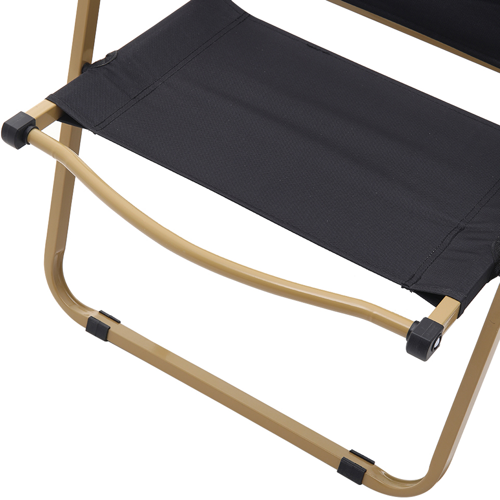 Living and Home Black Portable Folding Camping Chair with Armrest Image 4
