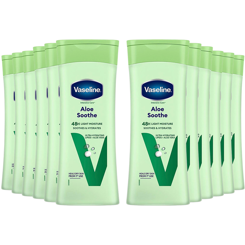 Vaseline Intensive Care 48H Light Moisture Aloe Soothe Body Lotion 400ml 12 Pack Image 1