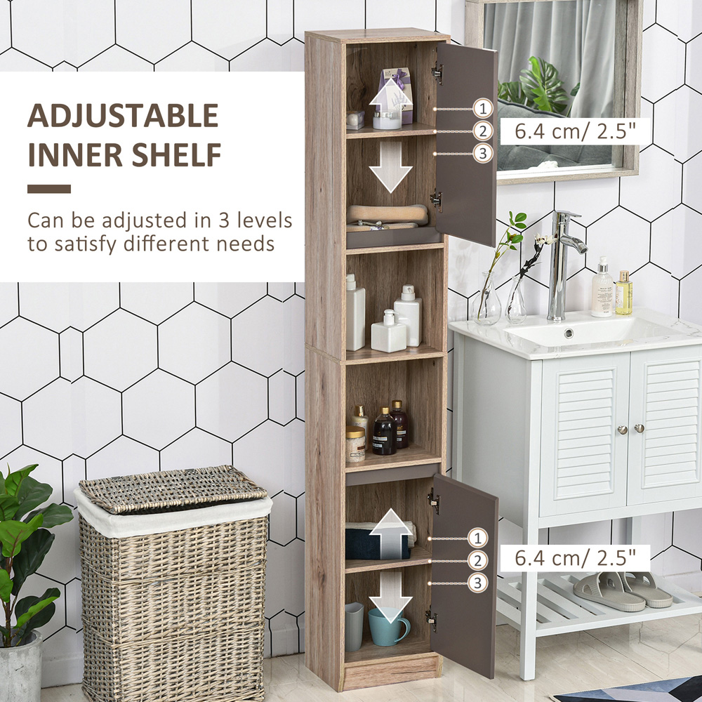 HOMCOM 2 Door S Shelf Bathroom Floor Cabinet Image 7