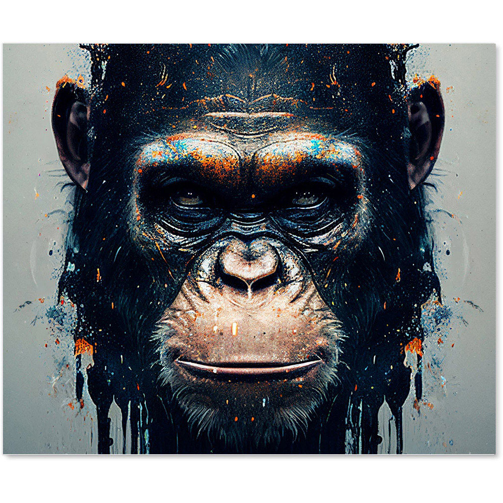 Warren Reed Designer Splashart Gorilla Face Glass Kitchen Splashback 75 x 90cm Image 2
