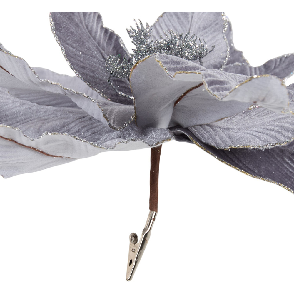 Large Poinsettia Clip Grey Image 3