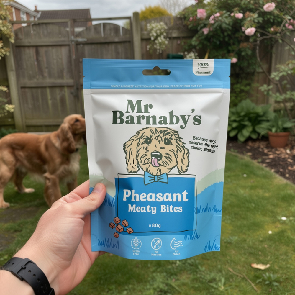 Mr Barnaby's Pheasant Meaty Bites Dog Treats 80g 4 Pack Image 3