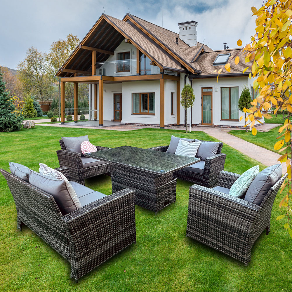 Florence 6 Seater Rattan Garden Lounge Set Image 5