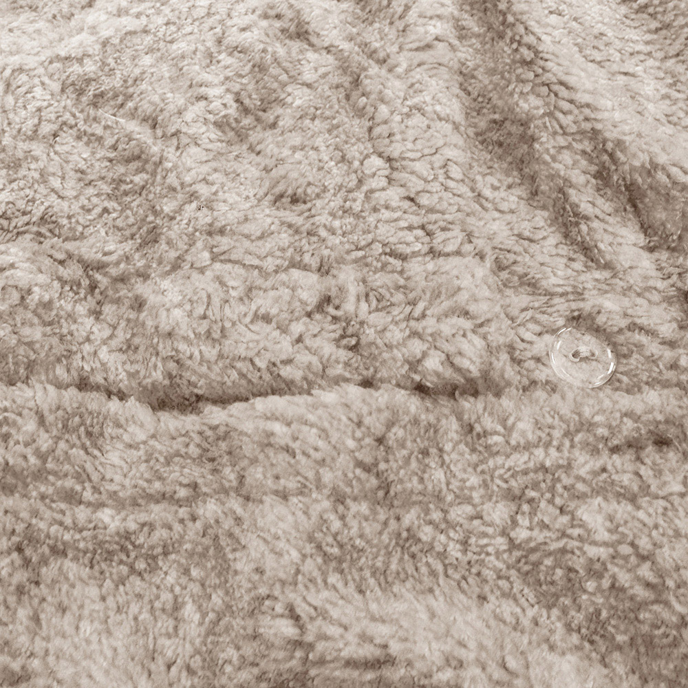 Velosso Single Natural Marl-Effect Teddy Fleece Duvet Cover Set Image 4