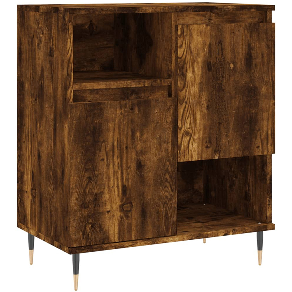 vidaXL 2 Door 2 Shelf Smoked Oak Sideboard Set of 3 Image 5