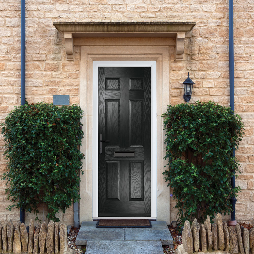 Crystal-Direct Muirfield Solid Black GRP None Glass Right Hand Open Front Door 2090 x 920mm Image 2