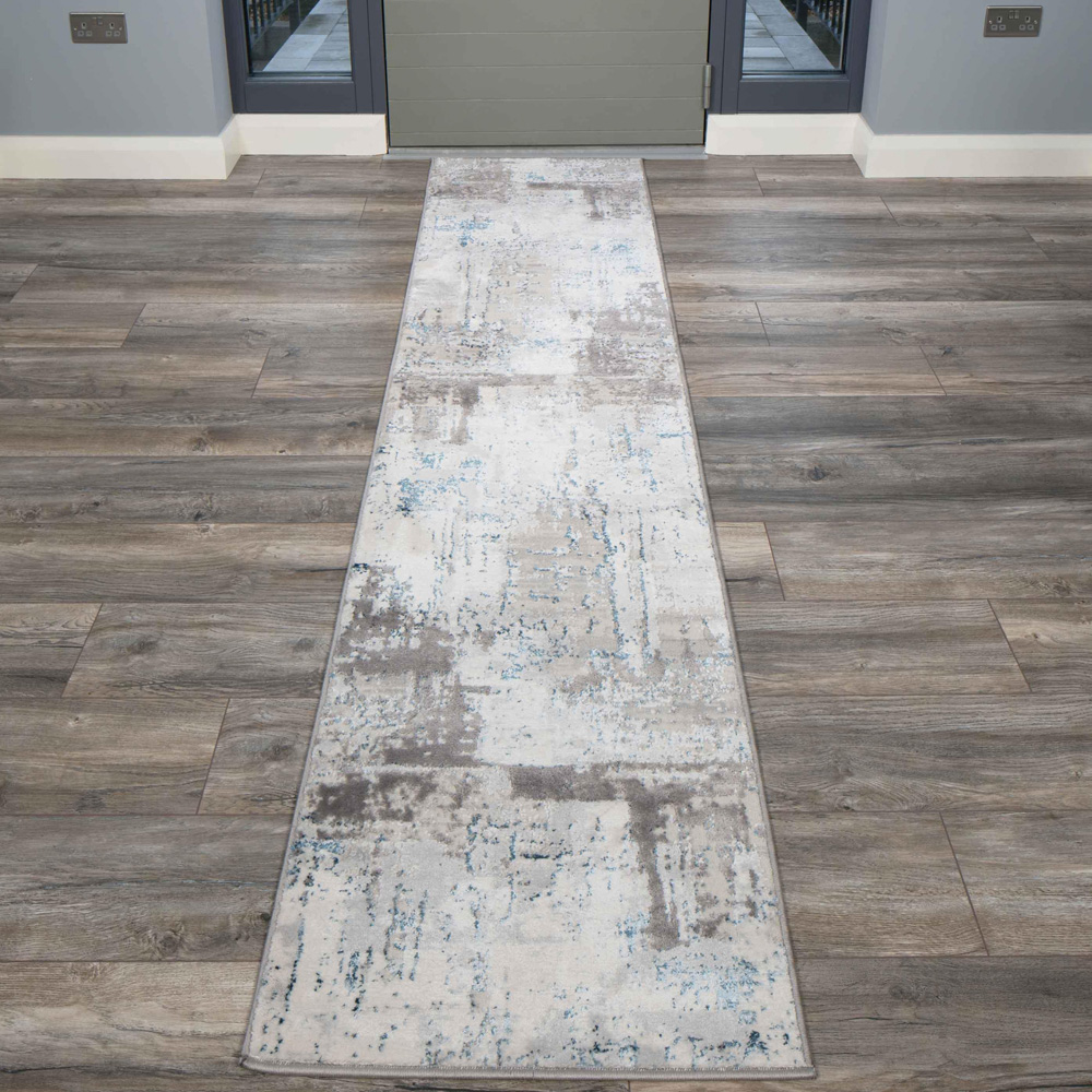 Kukoon Hatton Grace Blue Distressed Rug 60 x 240cm Image