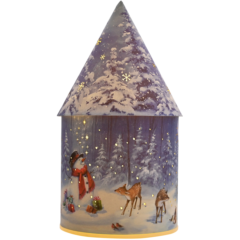 The Seasonal Gift Co Snowman Forest Round LED House Lantern 21cm Image 2