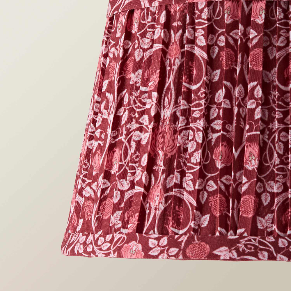 ValueLights Abel Burgundy Floral Pleated Tapered Ceiling Lamp Shade 25cm Image 4