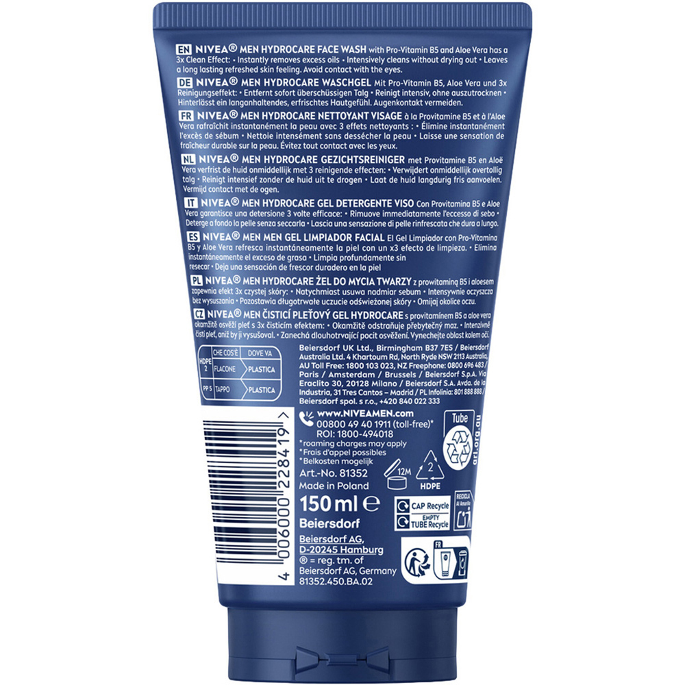 Nivea Men Hydrocare Face Wash Image 2