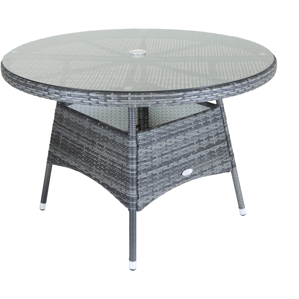 Charles Bentley 6 Seater Rattan Dining Table Grey Image 2