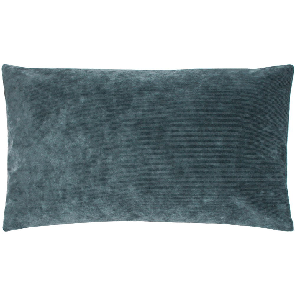 furn. Camden Denim Micro Cord Velvet Rectangular Cushion Image 1