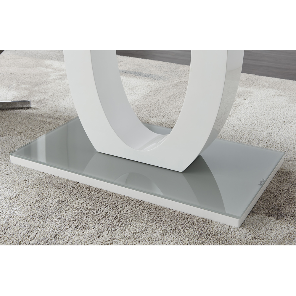 Furniturebox Lucia Fontant 6 Seater Dining Set Grey Gloss Black and Chrome Image 3