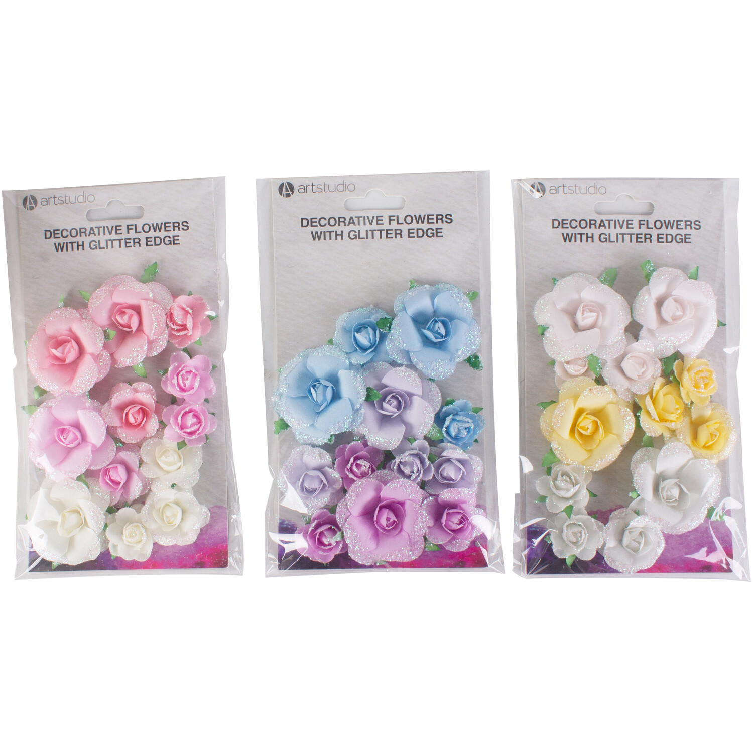 Art Studio Decorative Flowers with Glitter Edge Image