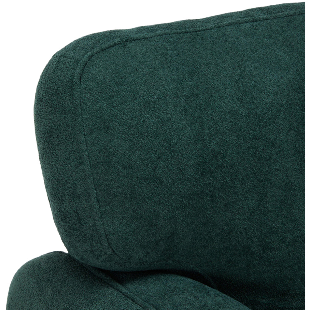 Living and Home Green Chenille Upholstered Armchair with Footstool Image 6