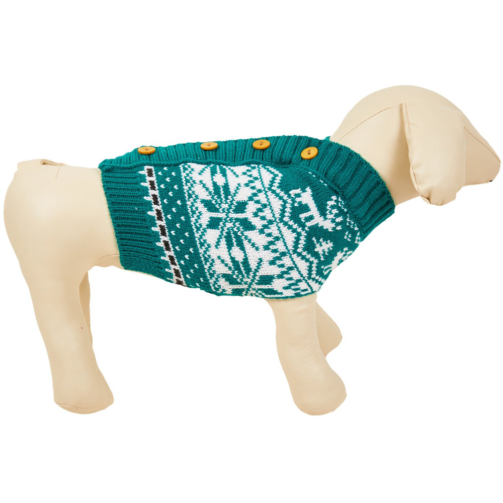Fair Isle Reindeer Pet Jumper - 25cm Image 1