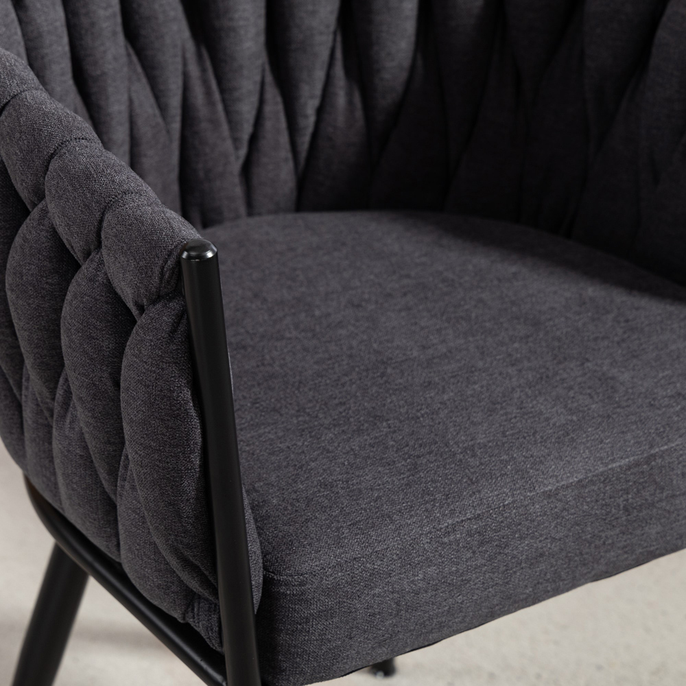 Artemis Home Aneta Set of 2 Charcoal Grey Dining Chairs Image 2
