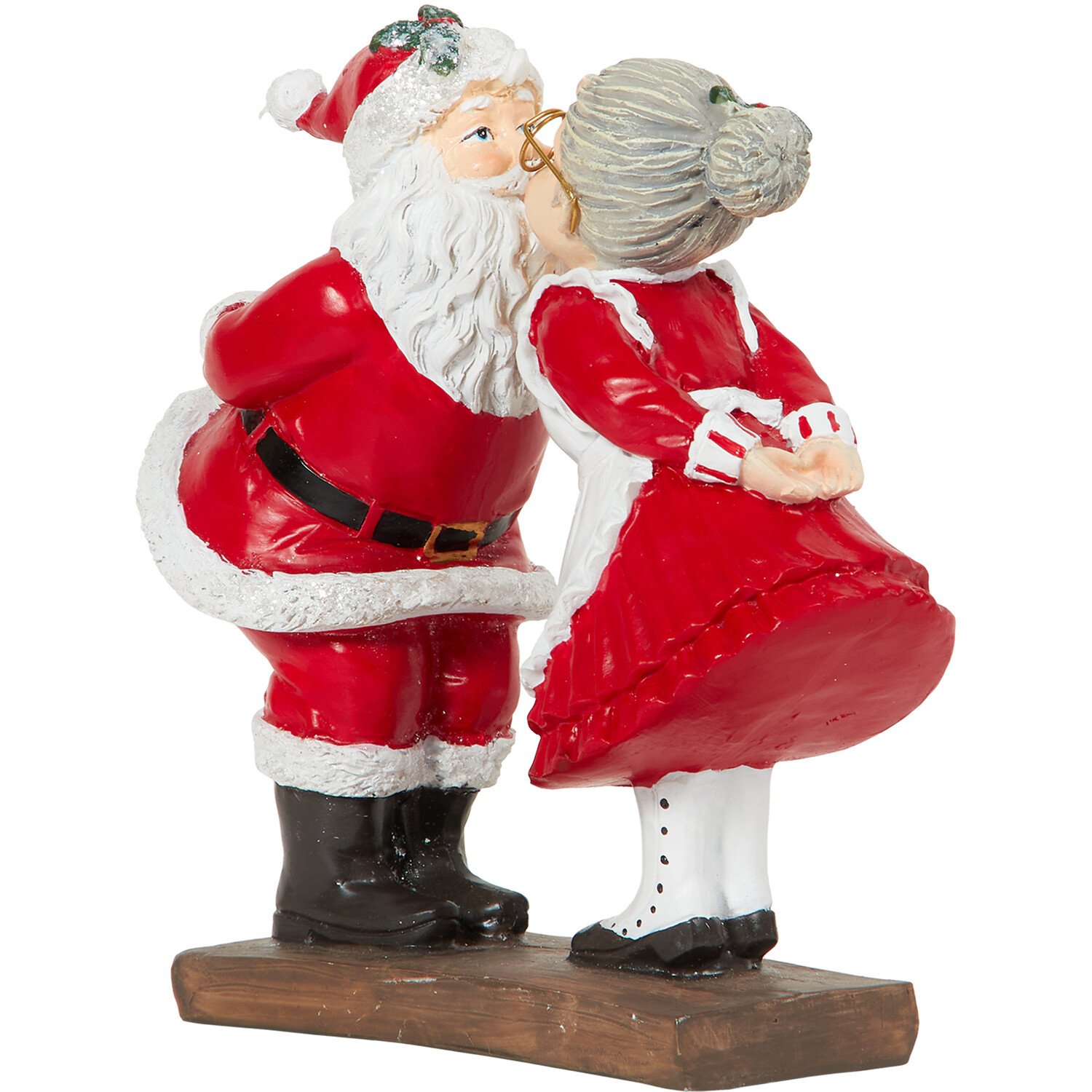 Santa Claus and Mrs Claus Kissing Ornament Image 2