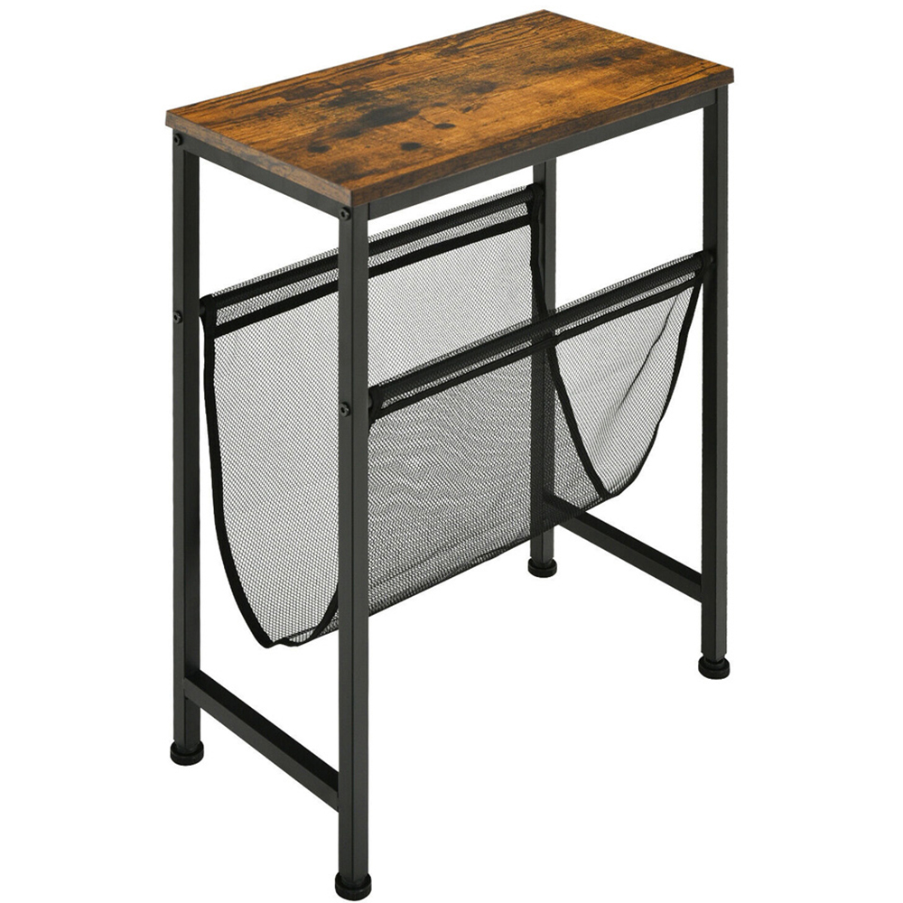 Costway Narrow End Table with Mesh Magazine Holder Image 2