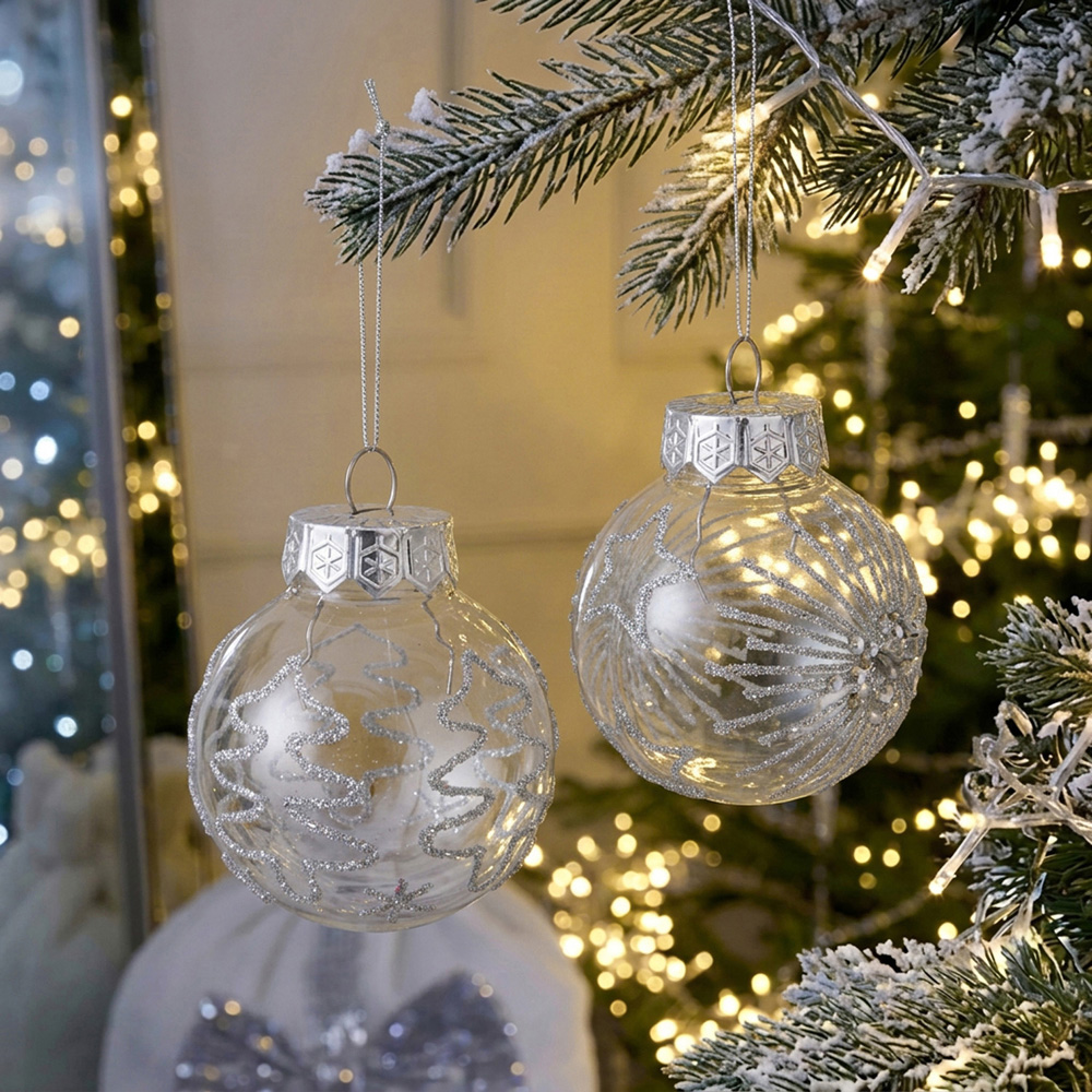 Pack of 30 Silver Baubles Image 2