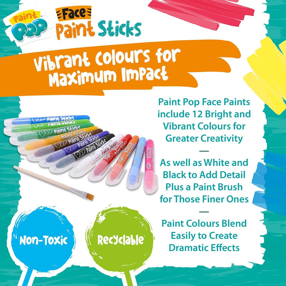 Pack of 12 Paint Pop Face paints Image 5