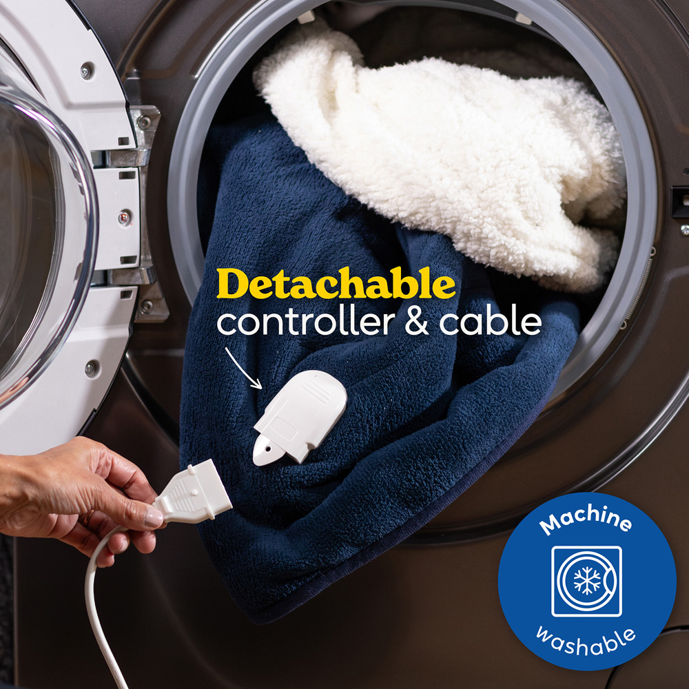 Russell Hobbs Blue Sherpa and Microfleece Heated Throw with Controller 130 x 180cm Image 6