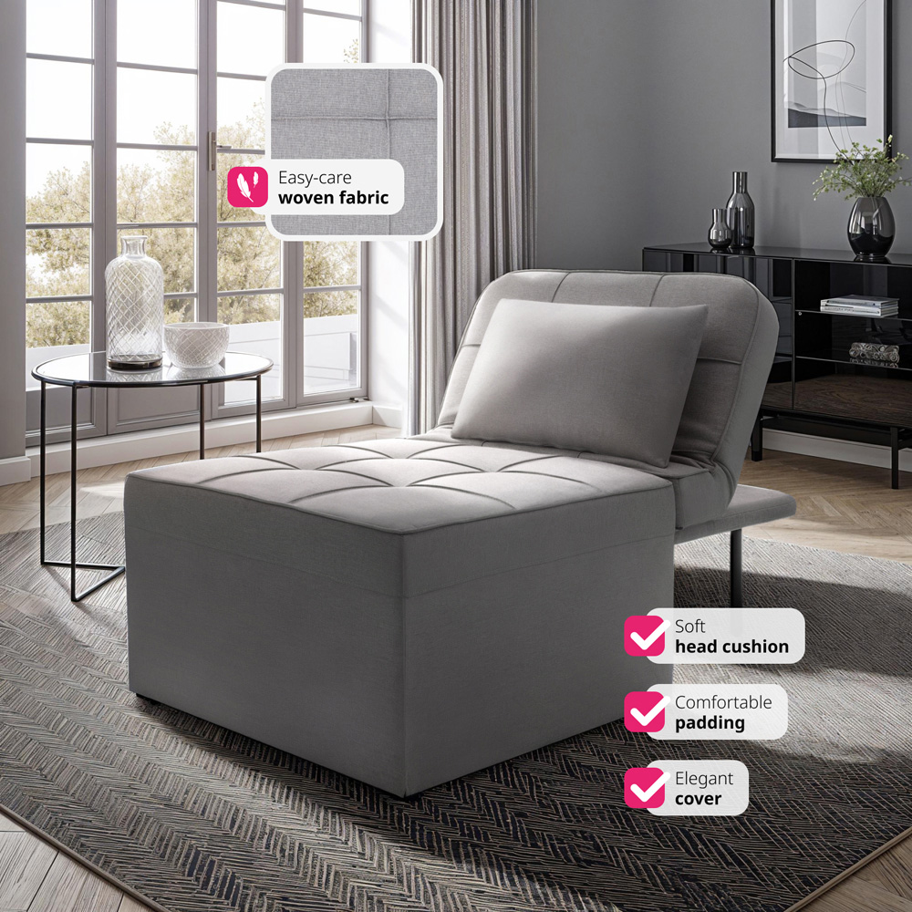 tectake Ponto 4 in 1 Grey Lounger Chair Image 4