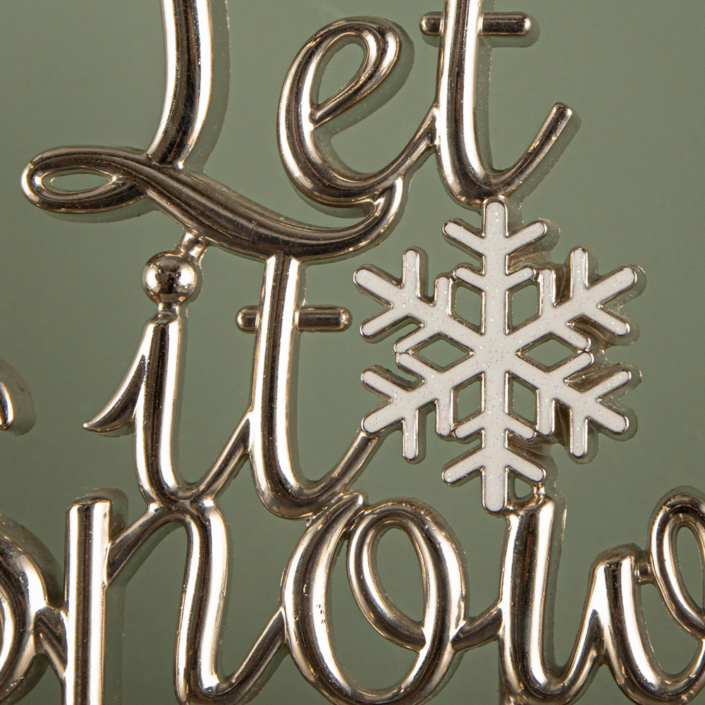 Samuel Alexander Silver Let it Snow Christmas Stocking Hanger 22cm Image 5