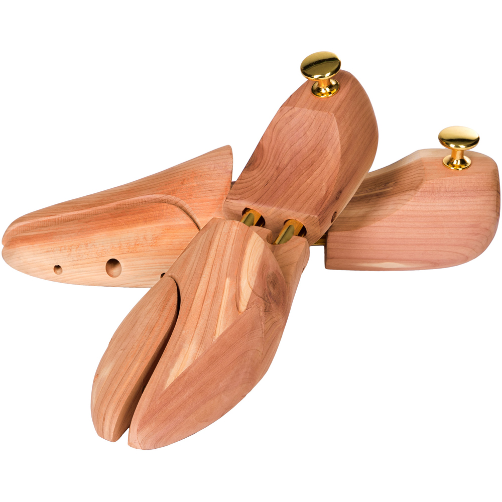 tectake Brass Cedar Wood Shoe Stretcher Pair EU Size 42-43 Image 2
