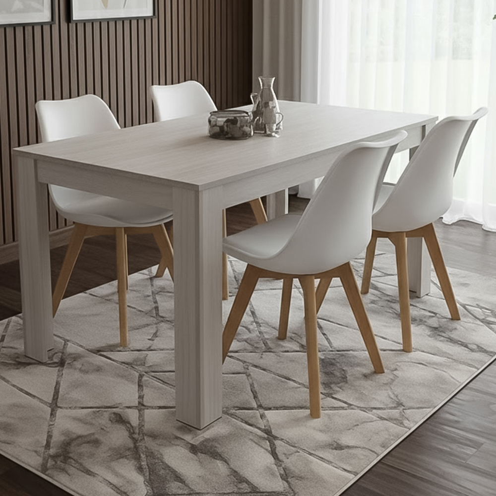 Portland Kosy Koala 4 Seater Dining Set Grey and White Image 1