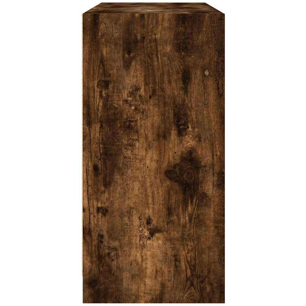vidaXL 2 Glass Door 2 Shelf Smoked Oak Sideboard Image 7