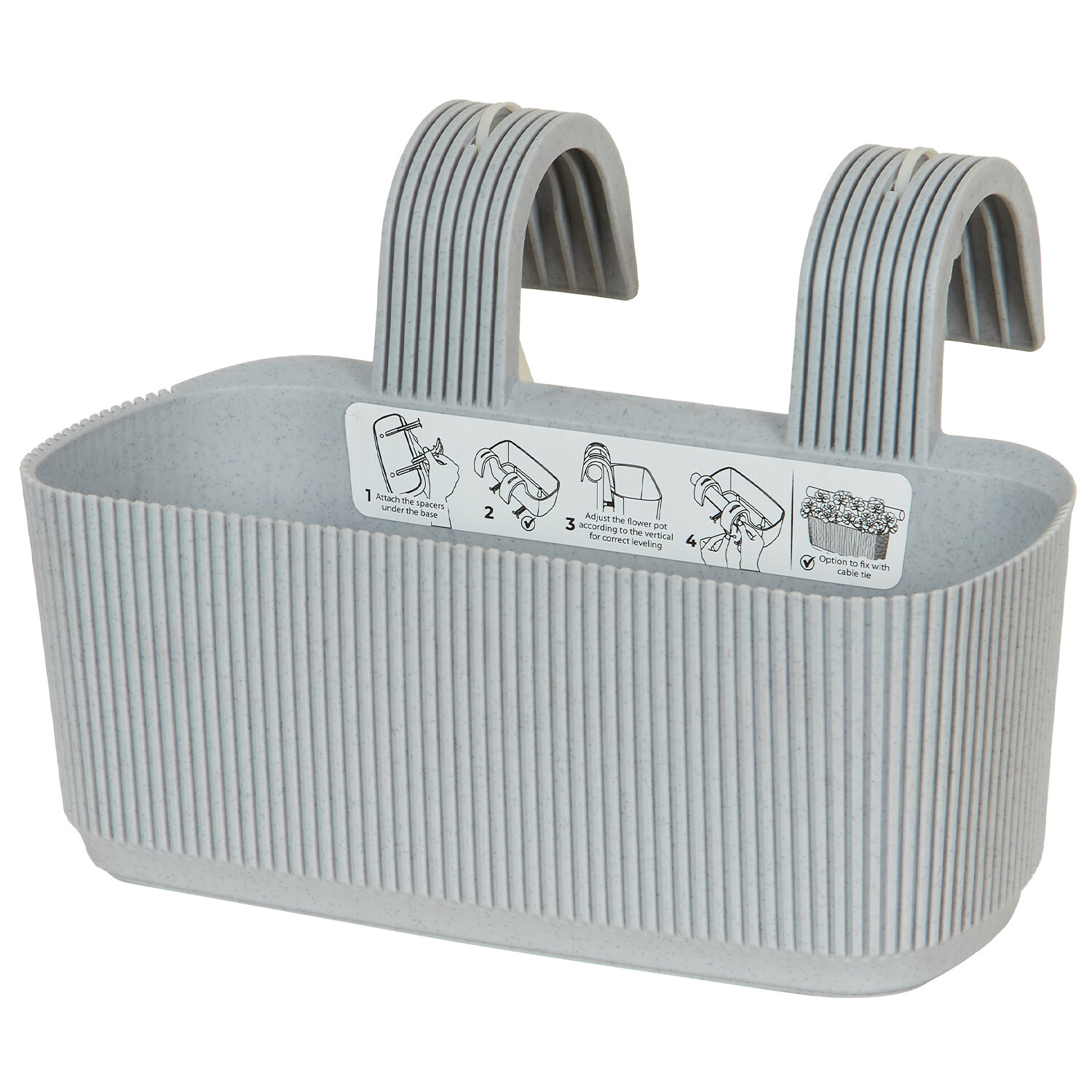 Pera Grey Hanging Pot 21cm - Grey Image 4